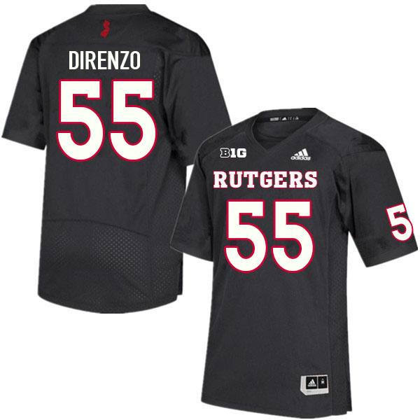 Men #55 J.D. DiRenzo Rutgers Scarlet Knights College Football Jerseys Sale-Black